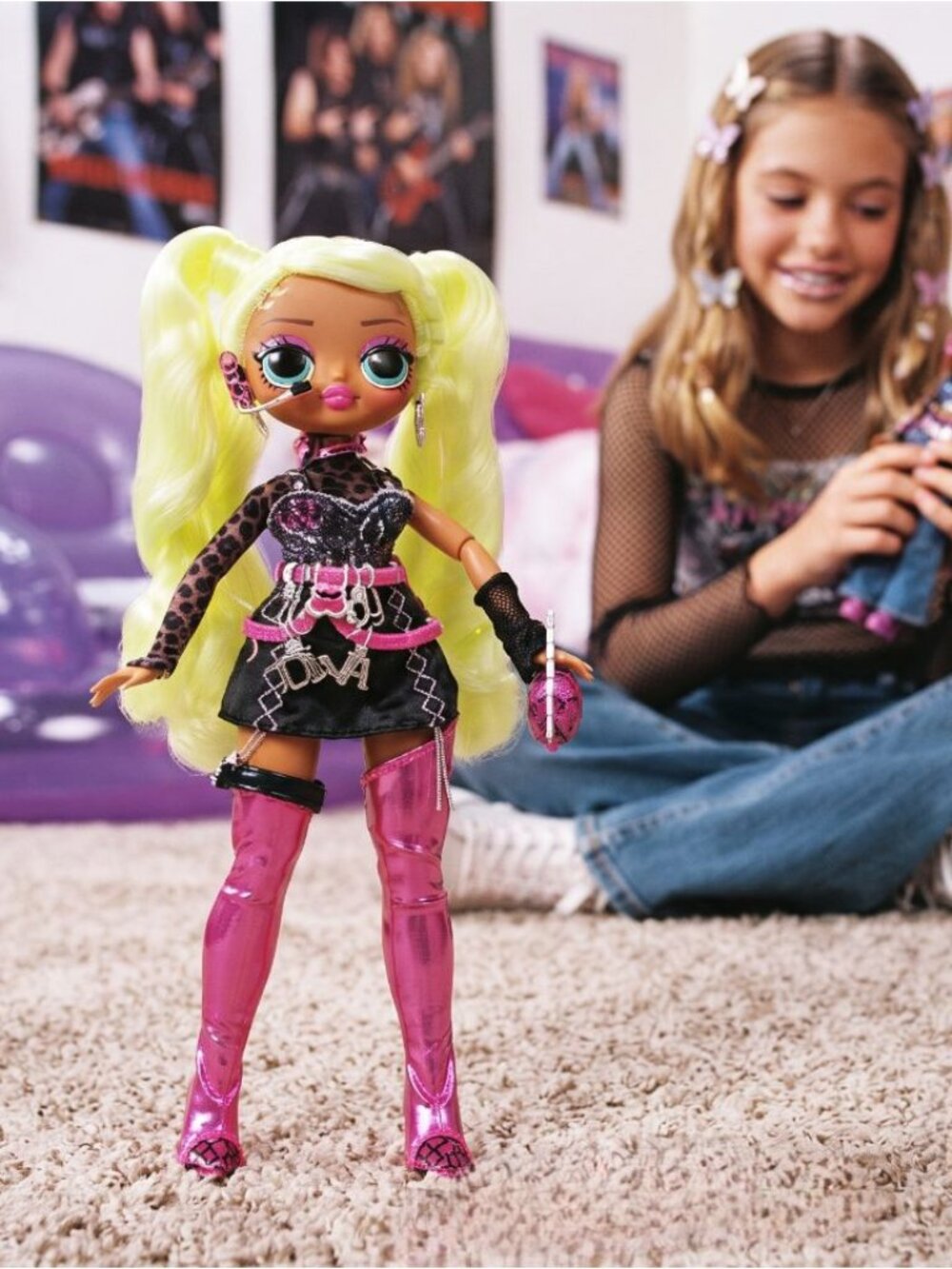LOL Surprise OMG Fierce Lady Diva Doll MGA 2022 Neon Hair Pop Star Fashion Rare
